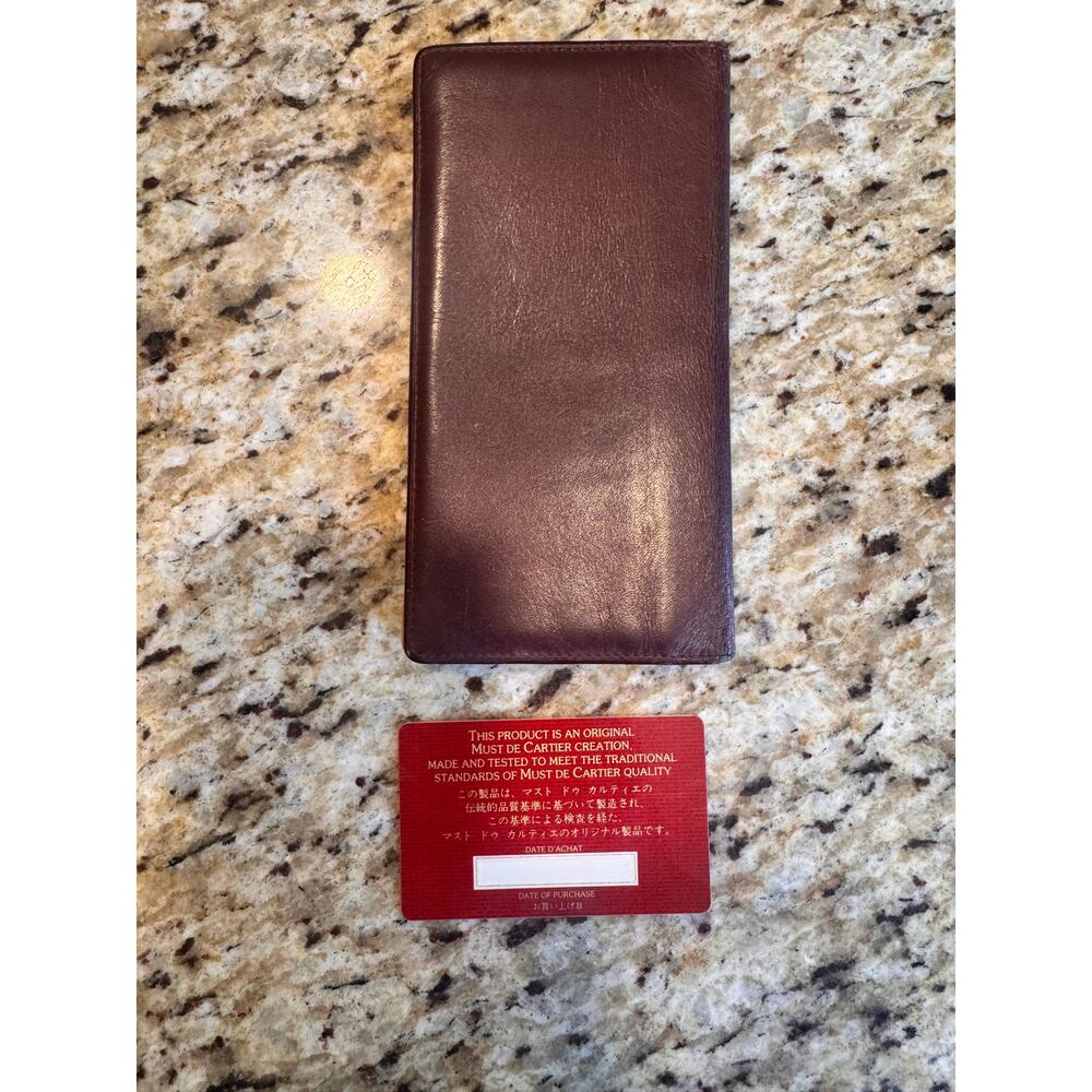 Vintage Cartier Must de Cartier Bordeaux Leather Long Wallet - Picture 2 of 8